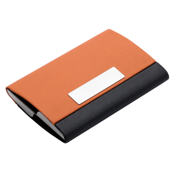 Orange business card shop holder
