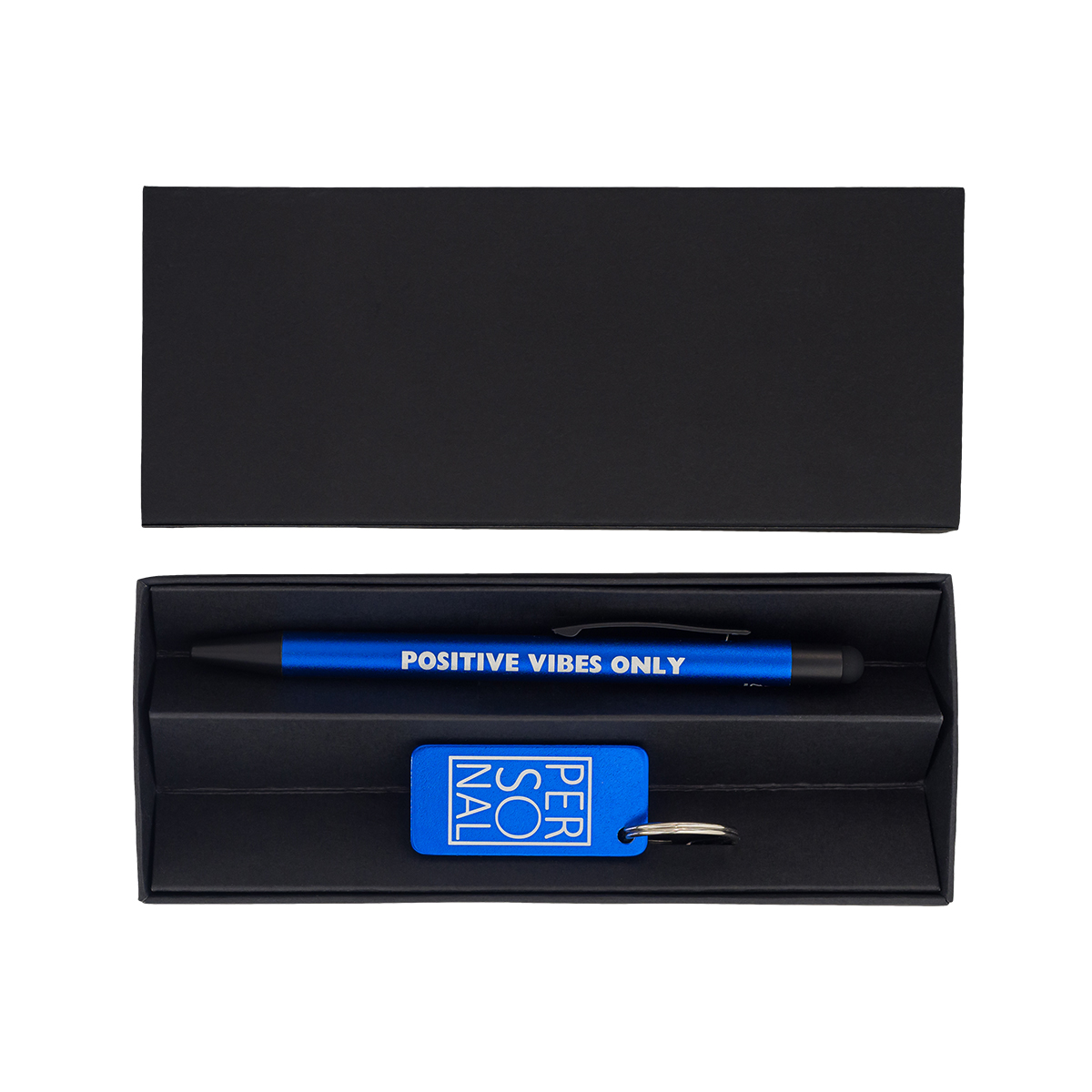 R02326.04 - Couple pen and keychain gift set, blue 