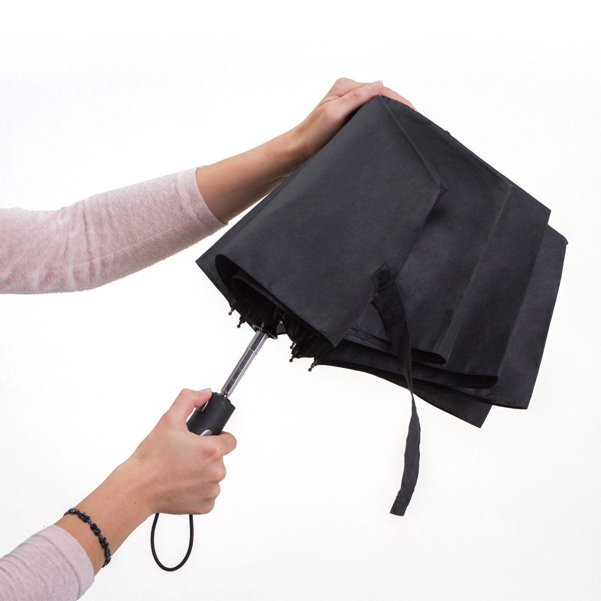 R07945.02 - Vernier foldable stormproof umbrella, black 