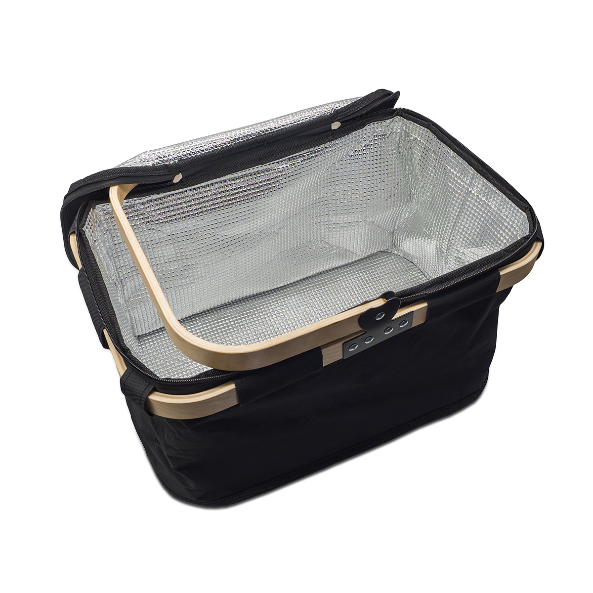 R08151.02 - Woody thermal shopping basket, black 