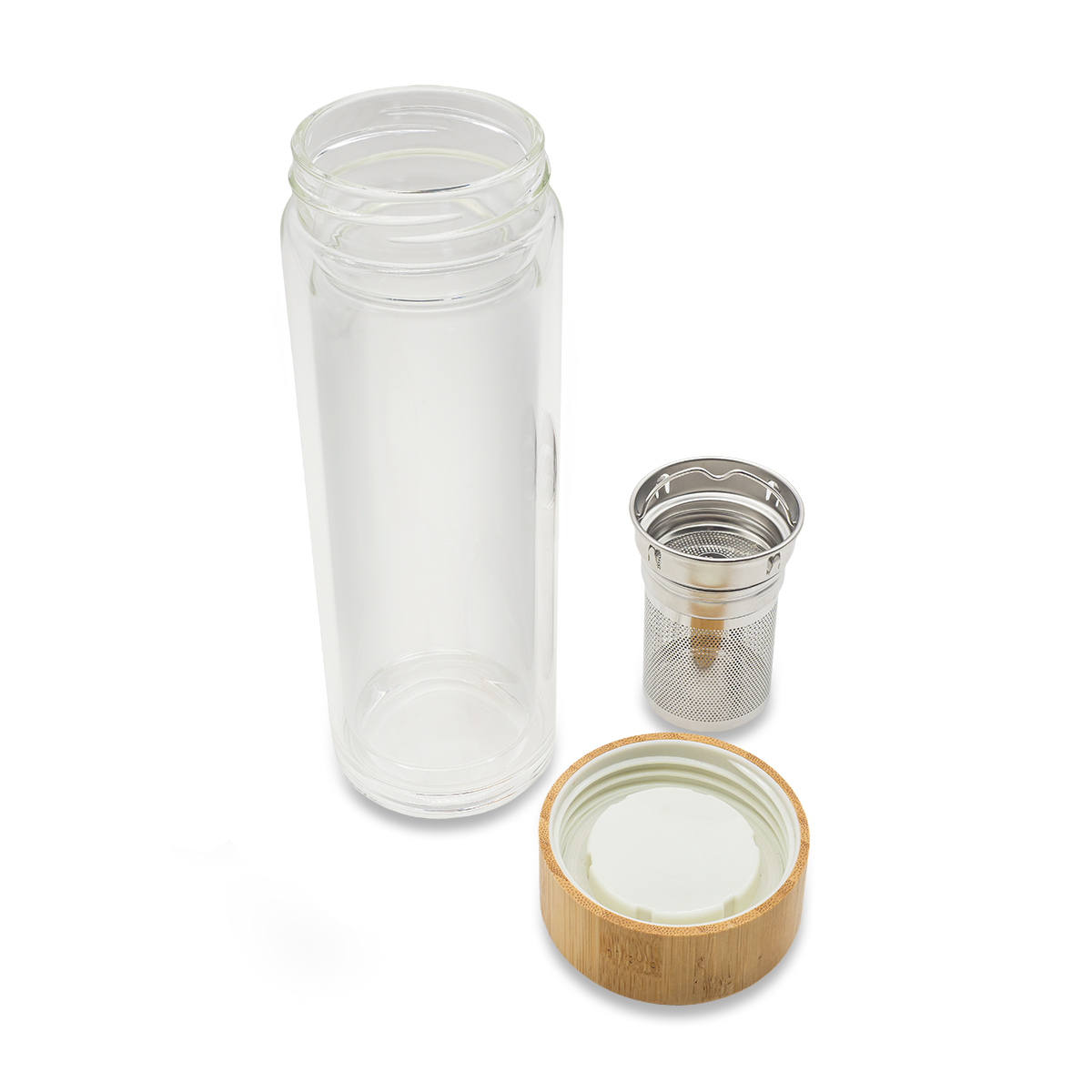 R08210.00 - 400 ml Helen Double-walled bottle with infuser, colorless 