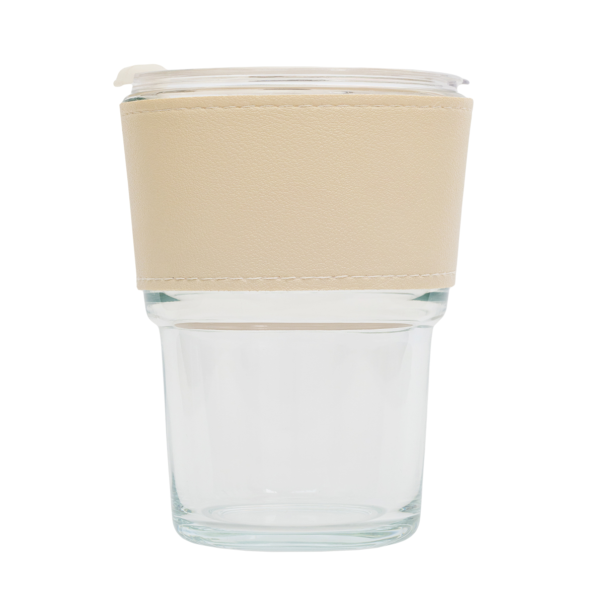 R08233.13 - 350 ml Vigo glass mug, beige/colorless 