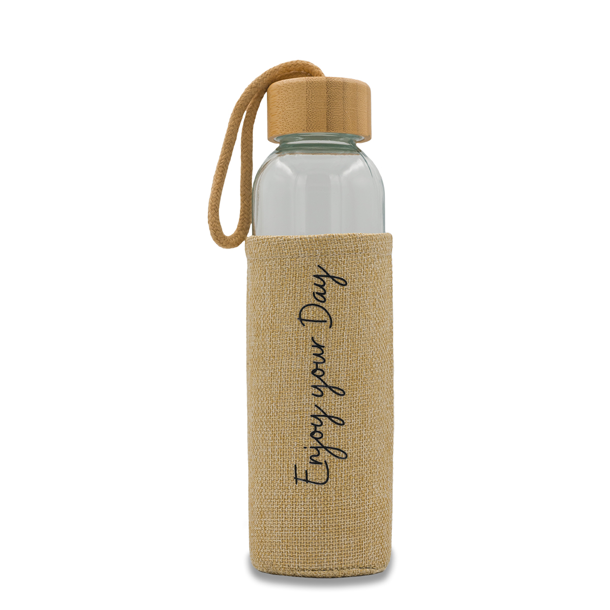 R08237.13 - 500 ml Aquarius glass bottle, beige 