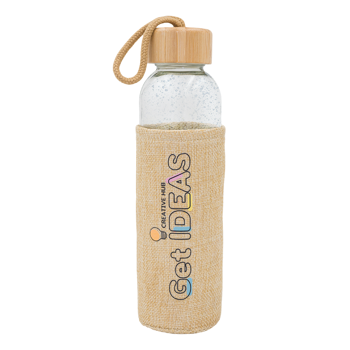R08237.13 - 500 ml Aquarius glass bottle, beige 