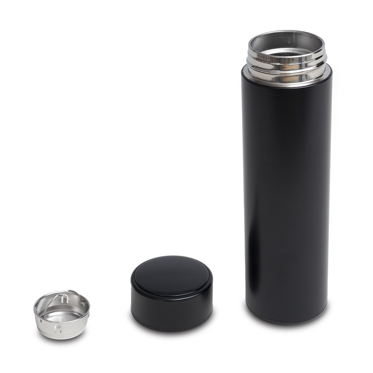 R08257.02 - 420 ml Falco thermal mug with thermometer, black 