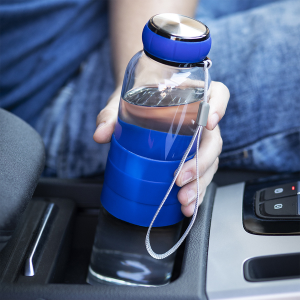 R08262.04 - 550 ml Marane glass water bottle, blue 