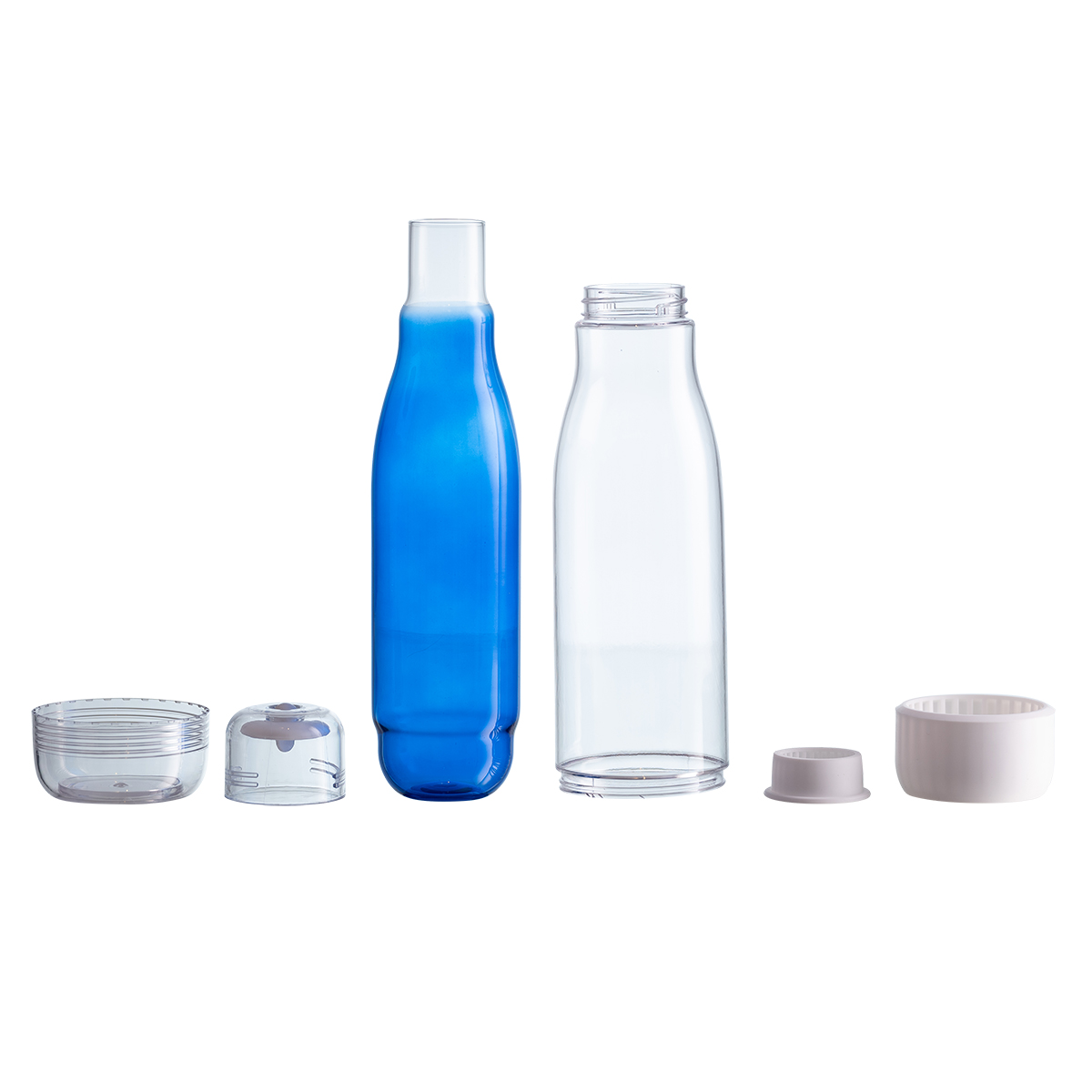R08269.04 - 520 ml Smart glass bottle with outer tritan wall, blue 