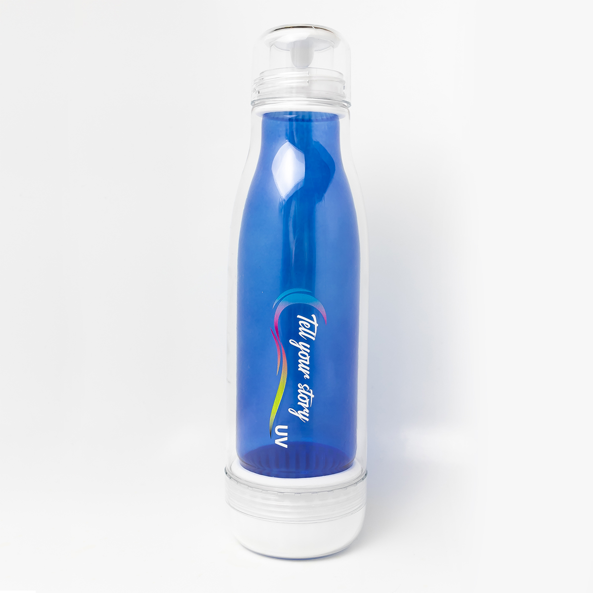R08269.04 - 520 ml Smart glass bottle with outer tritan wall, blue 