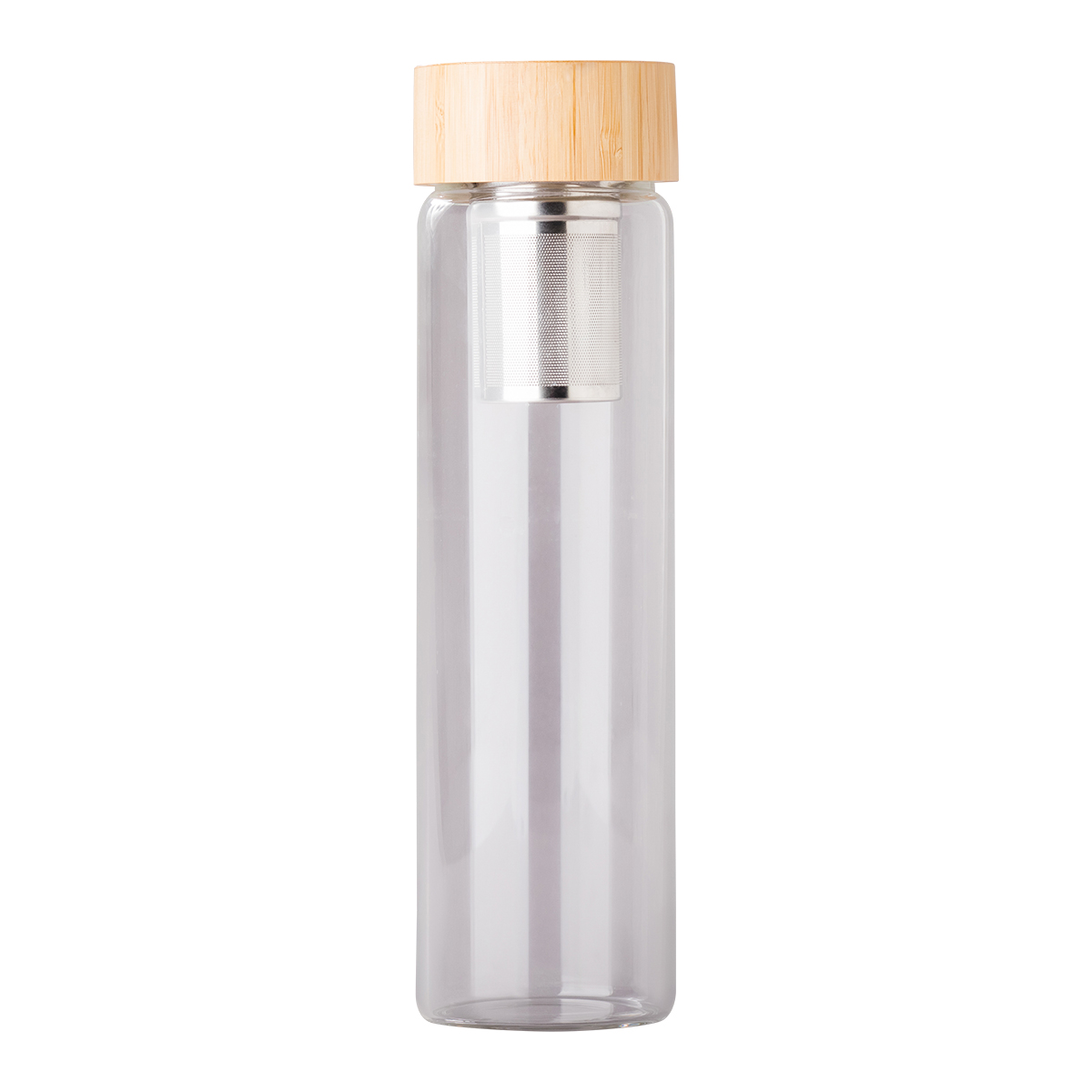 R08273.42 - 600 ml Gourmet glass bottle with tea infuser, dark blue 