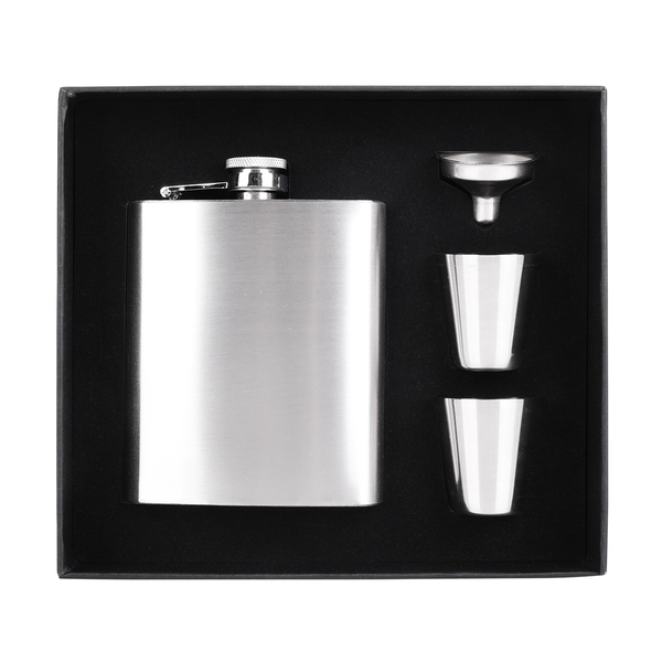 R08310.01.O - Lucan hip flask set, silver 