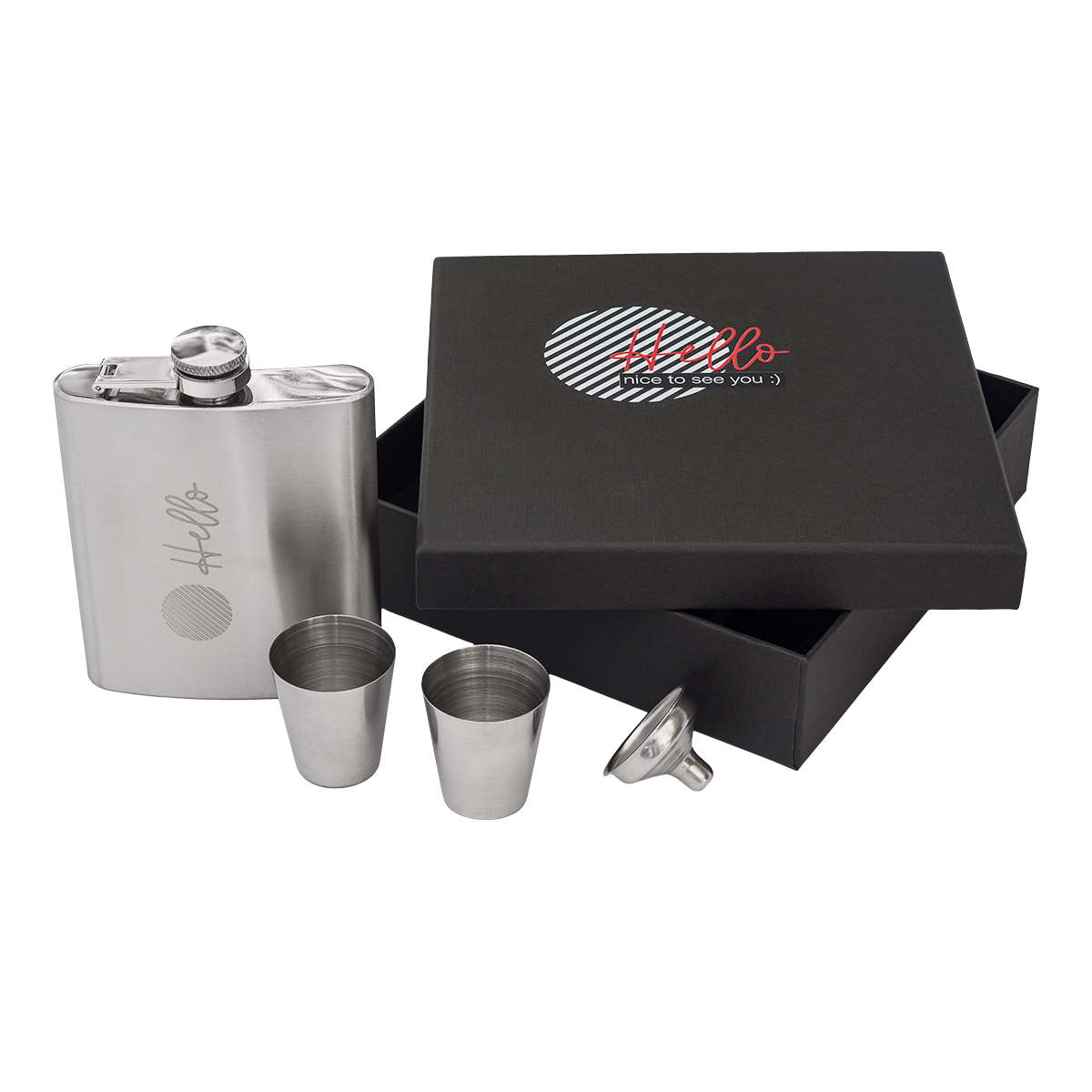 R08310.01 - Lucan hip flask set, silver 
