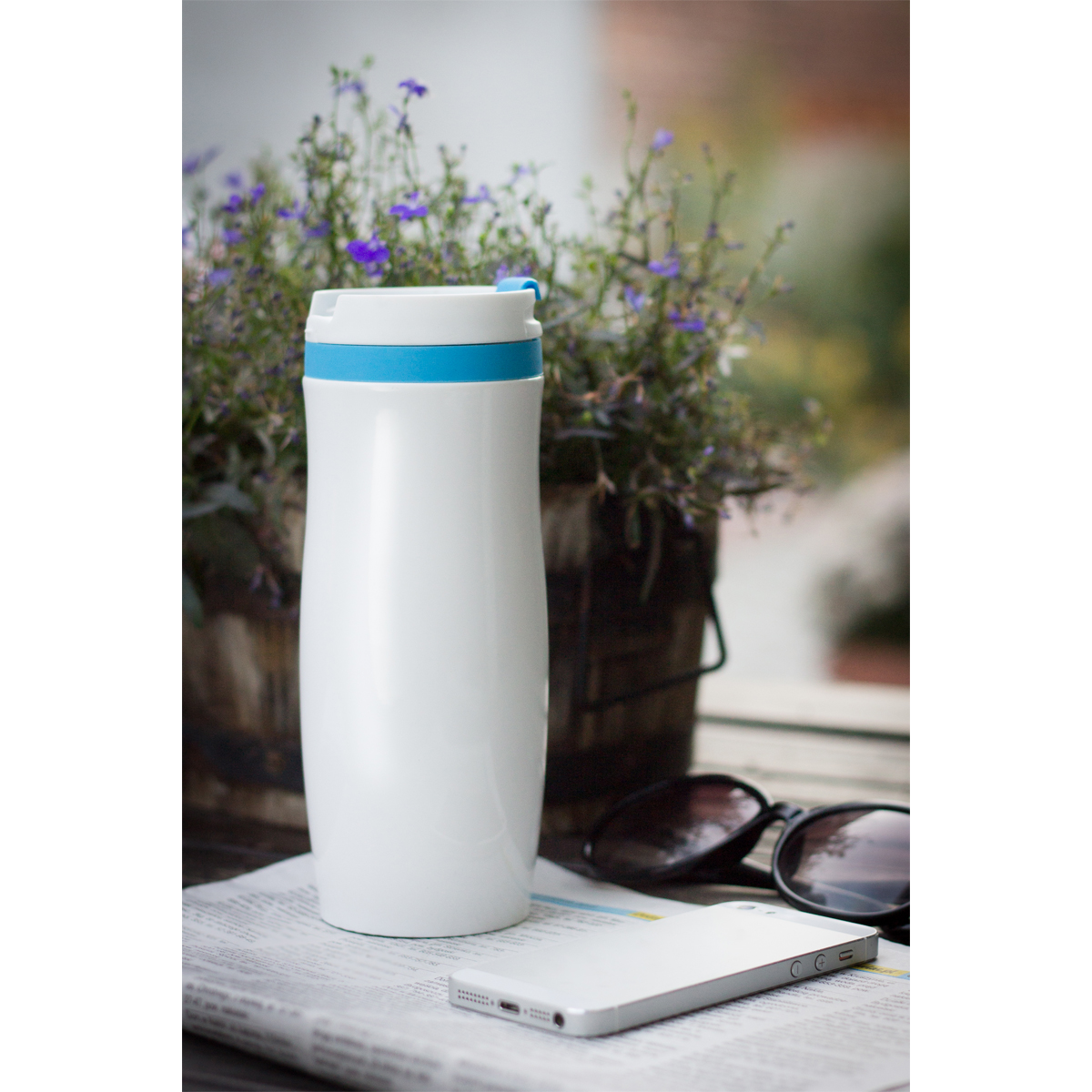 R08336.04 - 390 ml Viki thermal mug, blue/white 