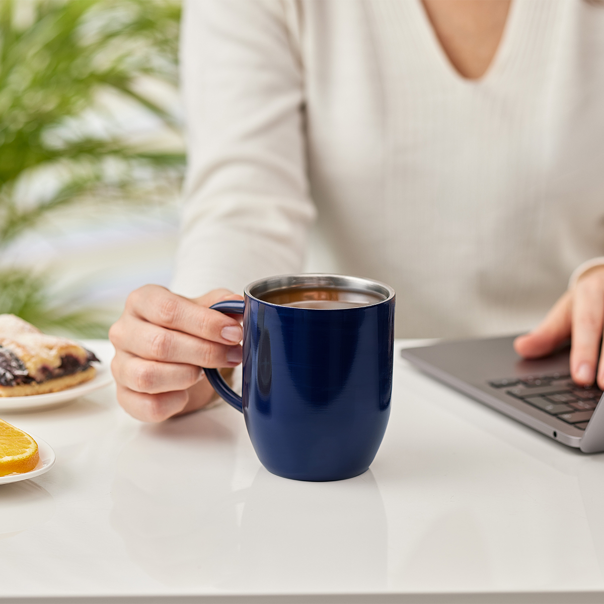 R08343.42 - 350 ml Day steel mug, dark blue 