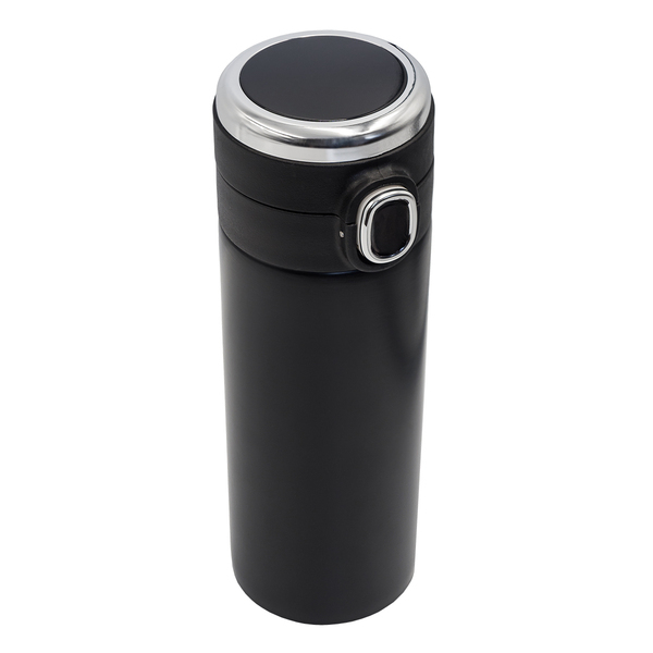 R08438.02 - 420 ml Bounce thermal mug with thermometer, black 