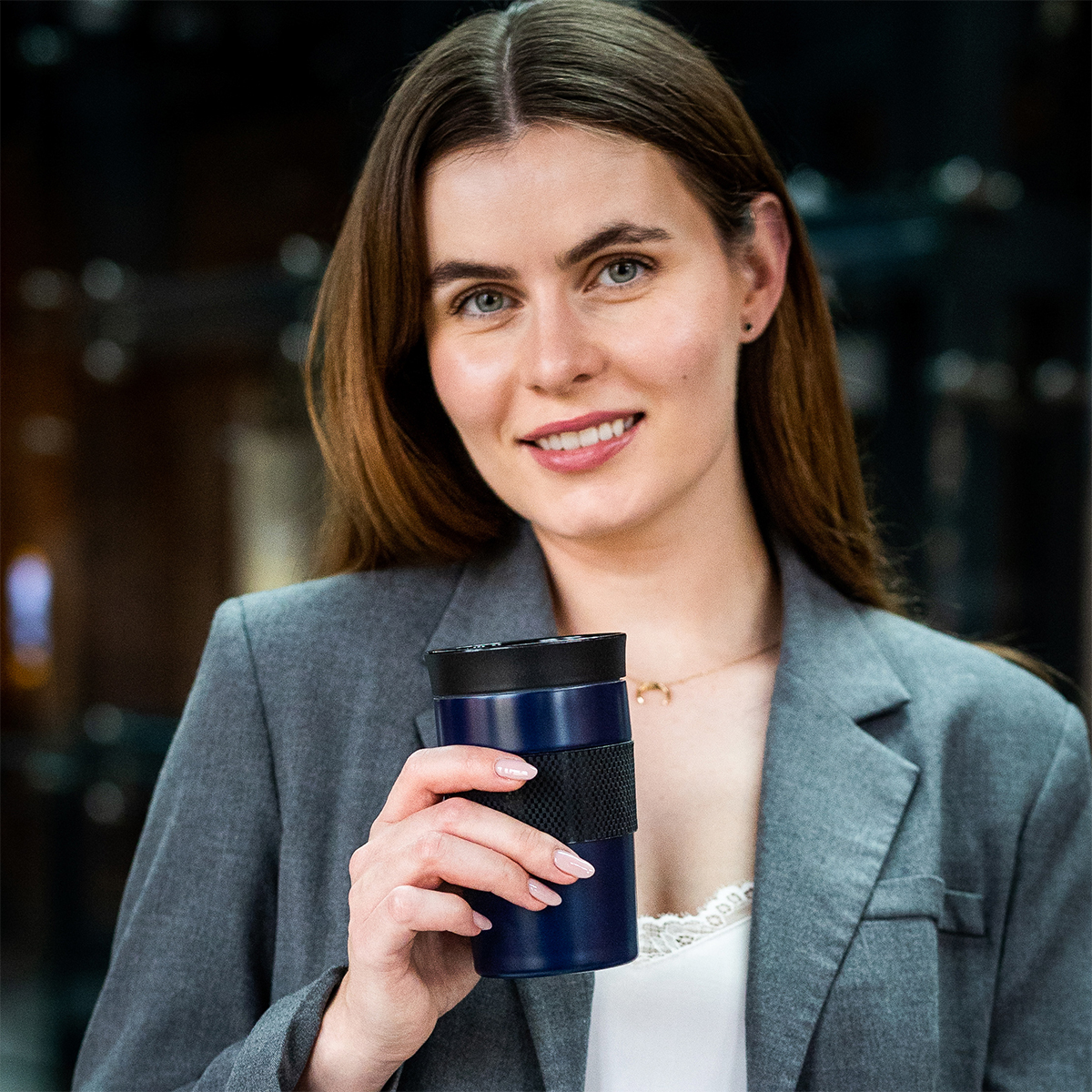 R08480.42 - 320 ml Husavik insulated mug, dark blue 