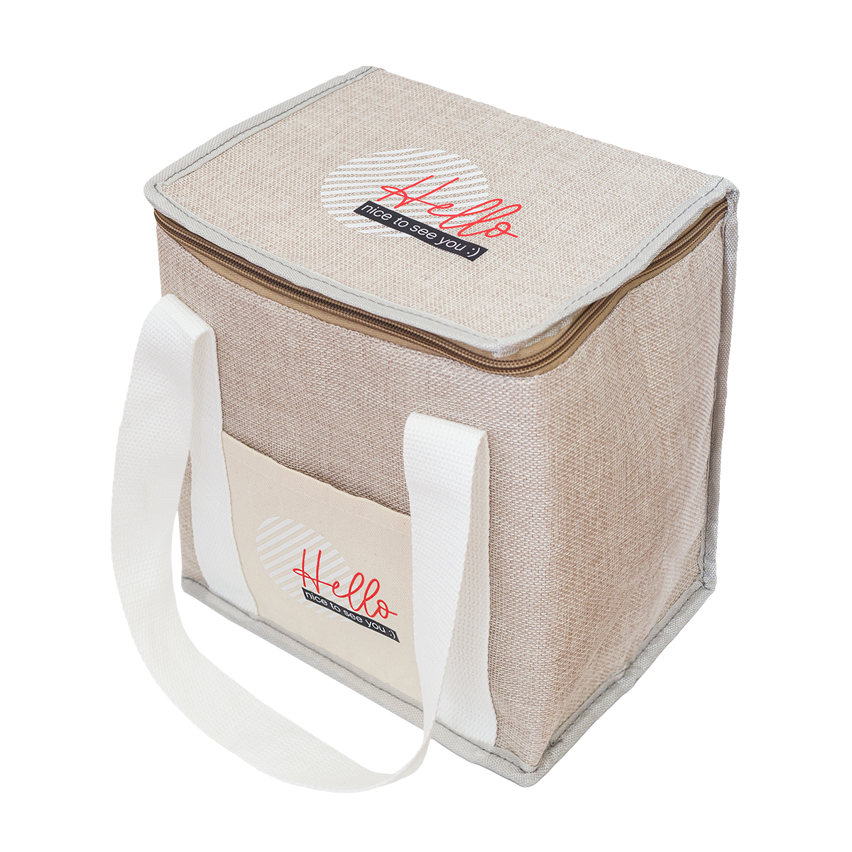 R08508.13 - Loni insulated juta lunch bag, beige 