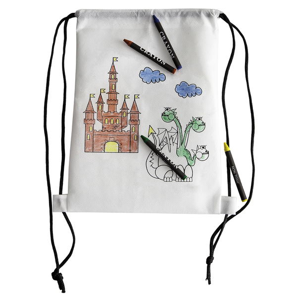 R08690.06 - White Line backpack with crayons, white 