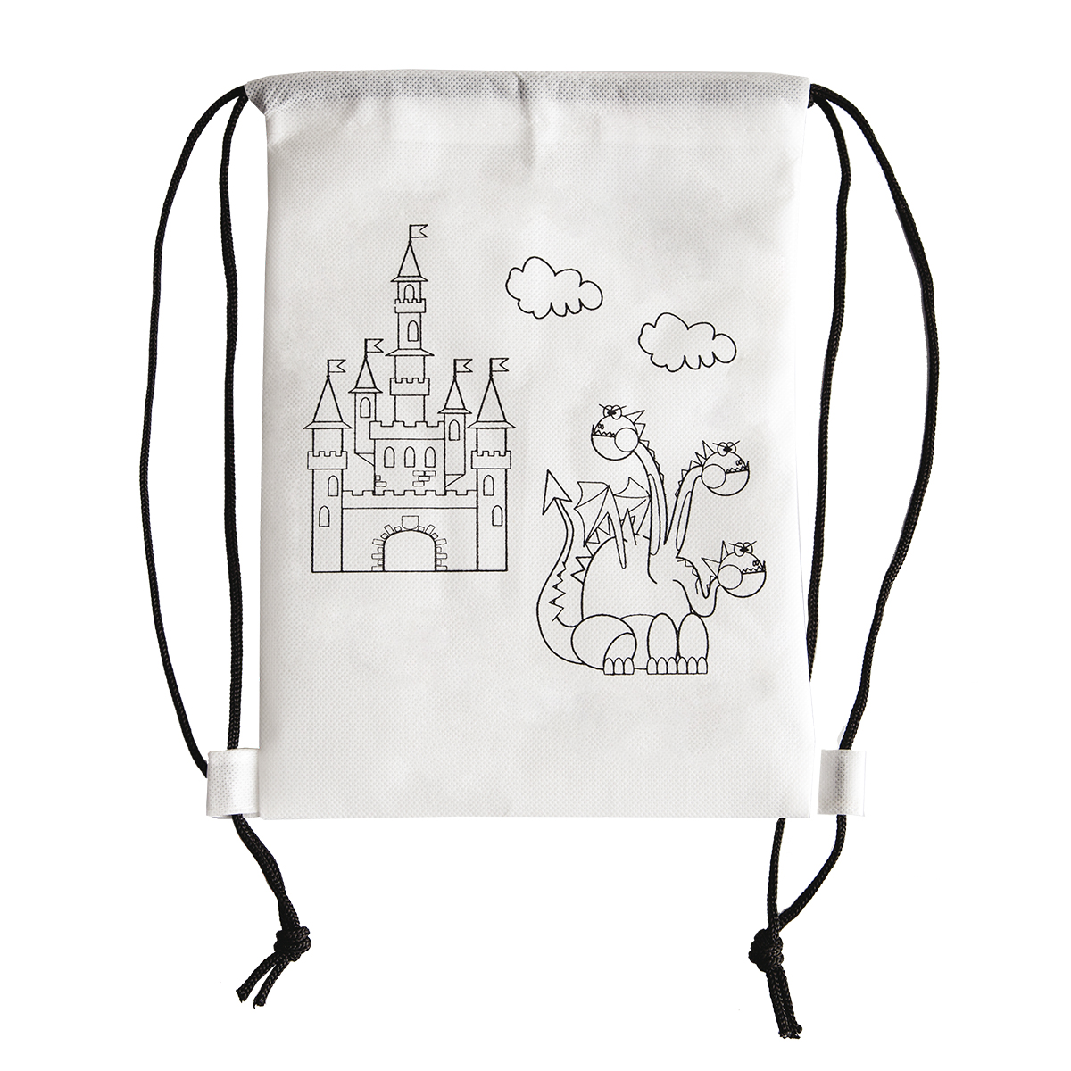 R08690.06 - White Line backpack with crayons, white 