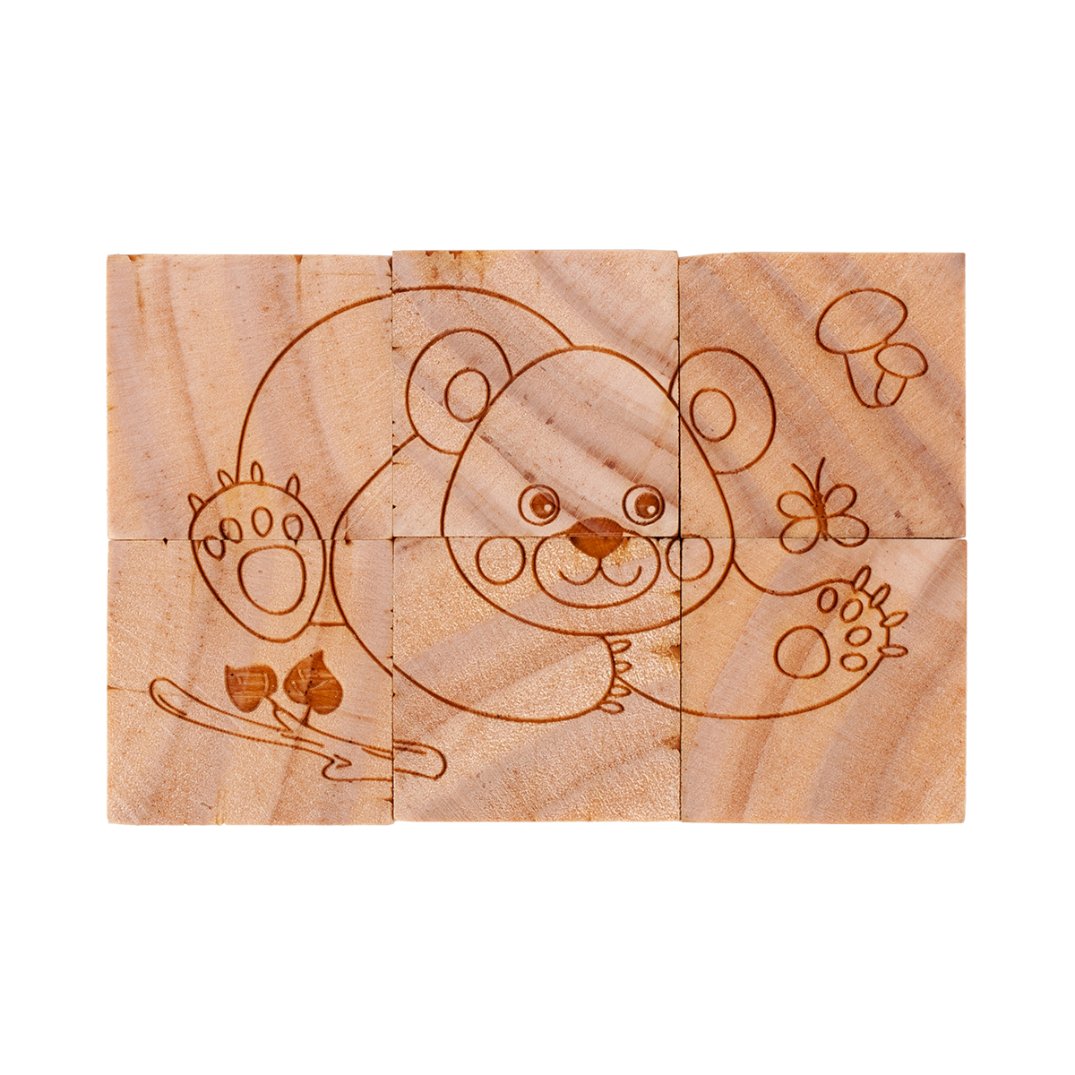 R08834.13 - Animal World wooden blocks, beige 