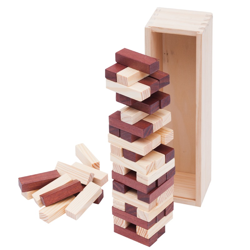 R08844 - Tower wooden game, brown 