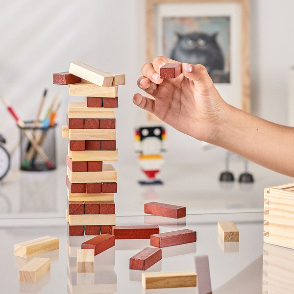 R08844 - Tower wooden game, brown 