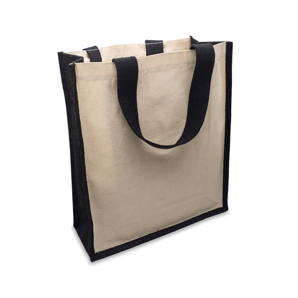 R08932.02 - Fibra cotton bag with jute, black 