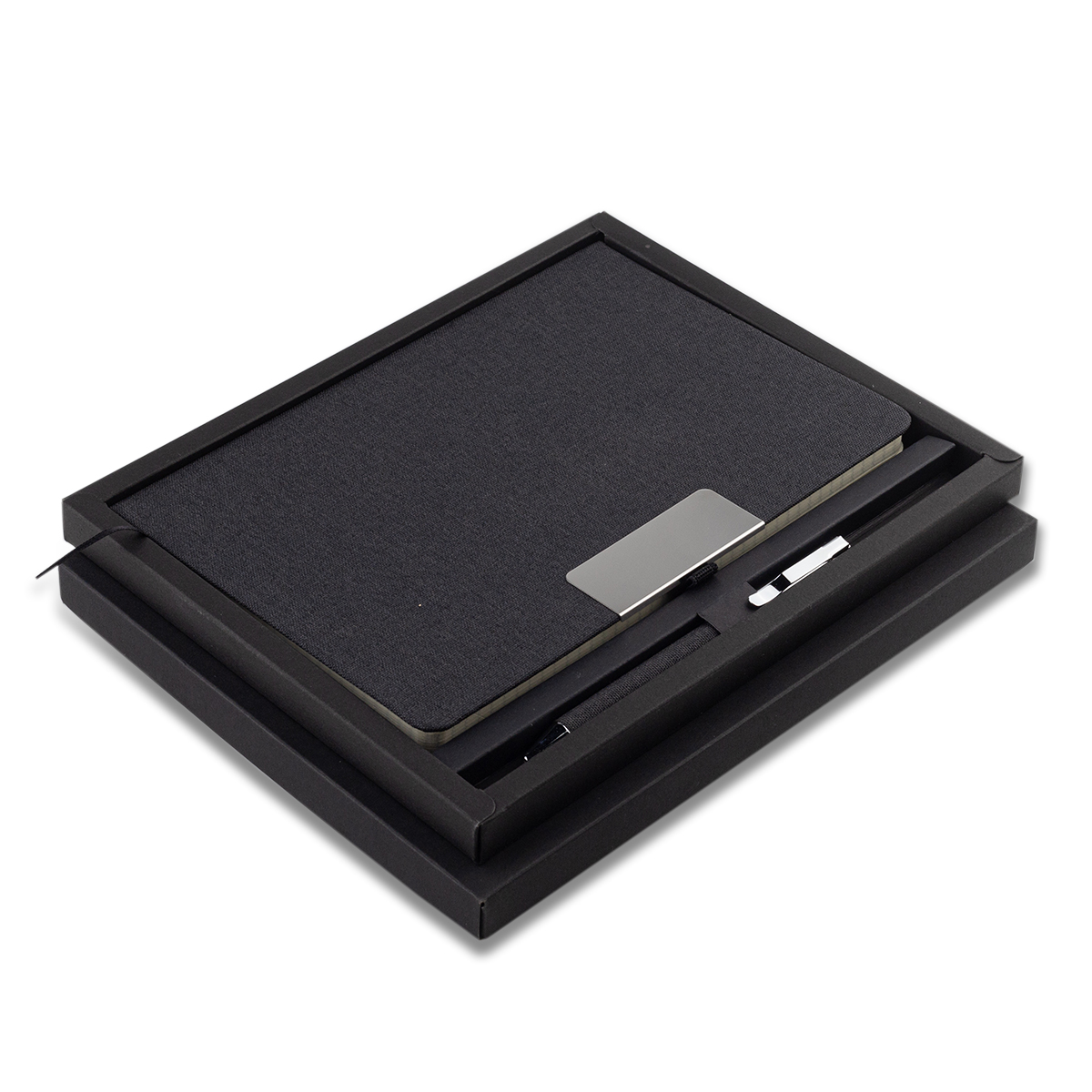R17018.02 - Plata RPET Notebook & Pen Gift Set, black 