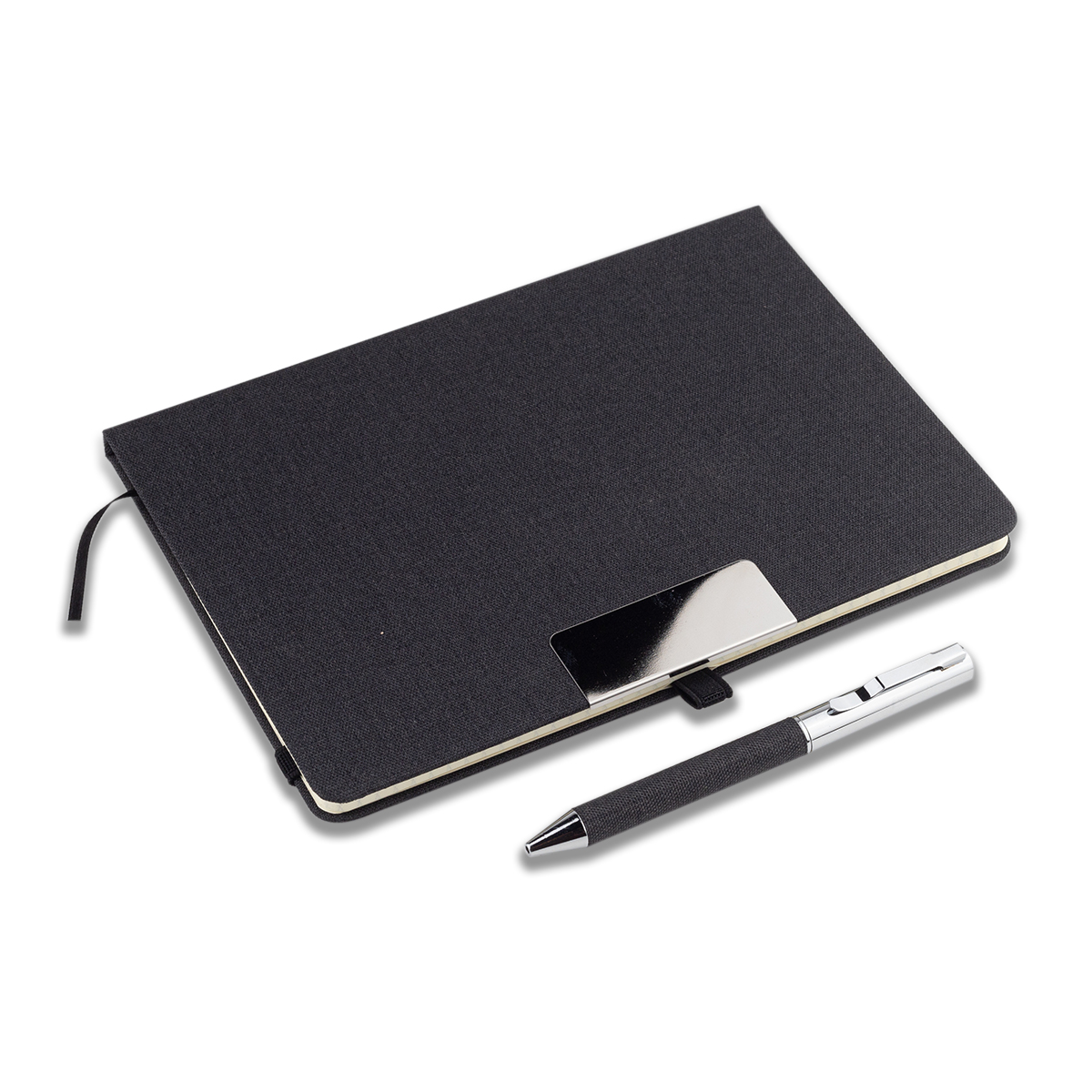 R17018.02 - Plata RPET Notebook & Pen Gift Set, black 