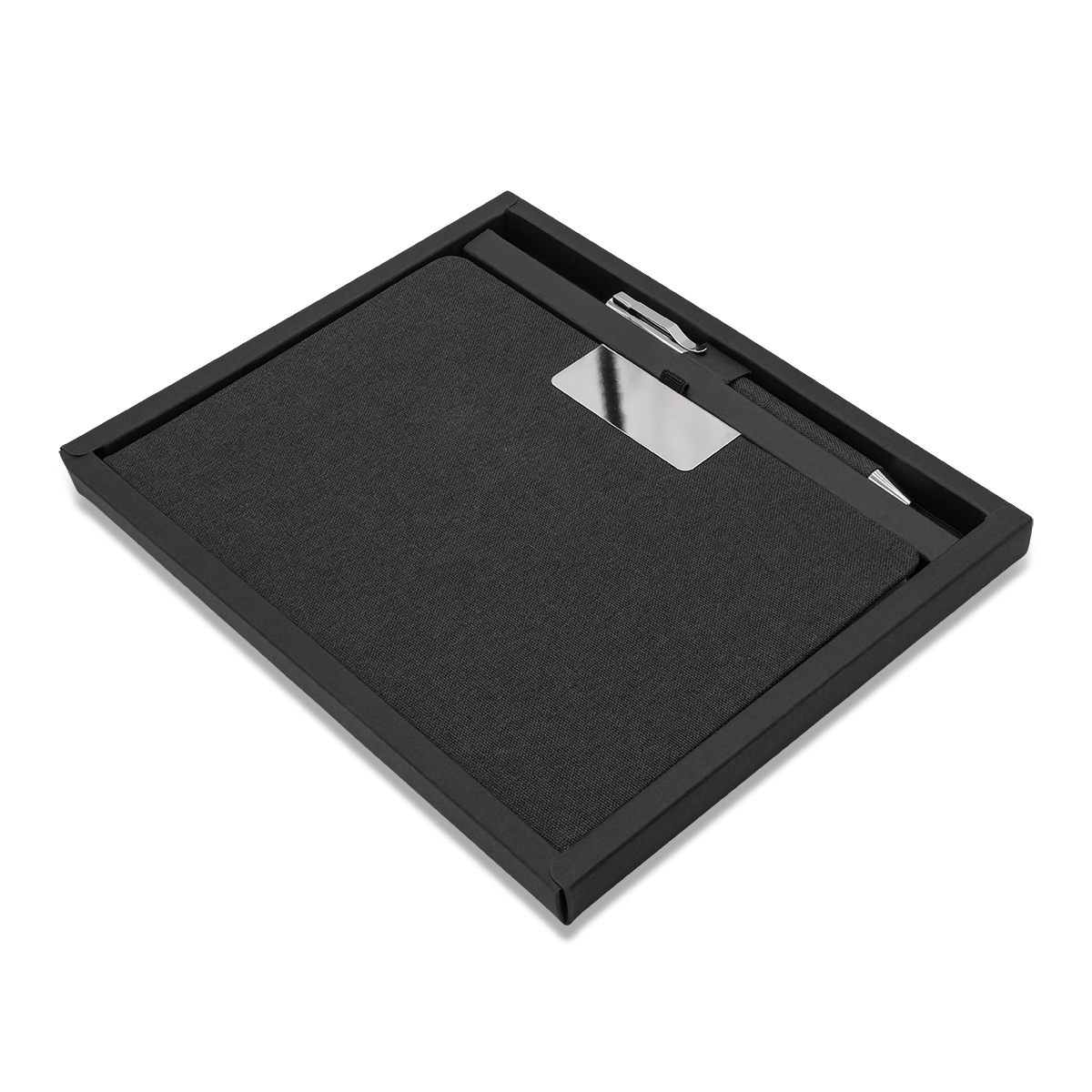 R17018.02 - Plata RPET Notebook & Pen Gift Set, black 