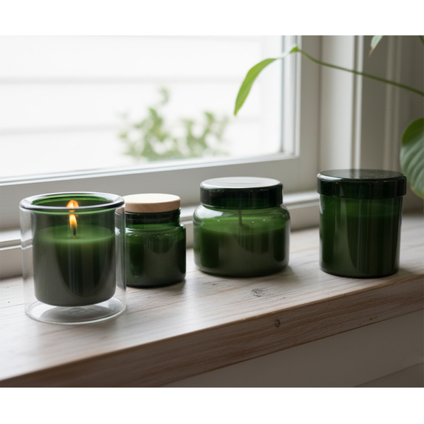 R17377.51 - Bloom scented candle in glass, dark green
