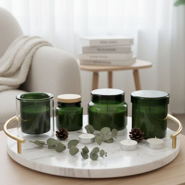 R17377.51 - Bloom scented candle in glass, dark green