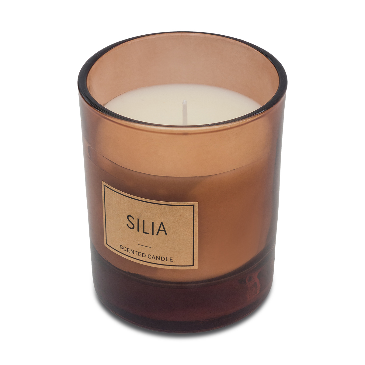 R17417.10 - Silia candle in a wooden box, brown 
