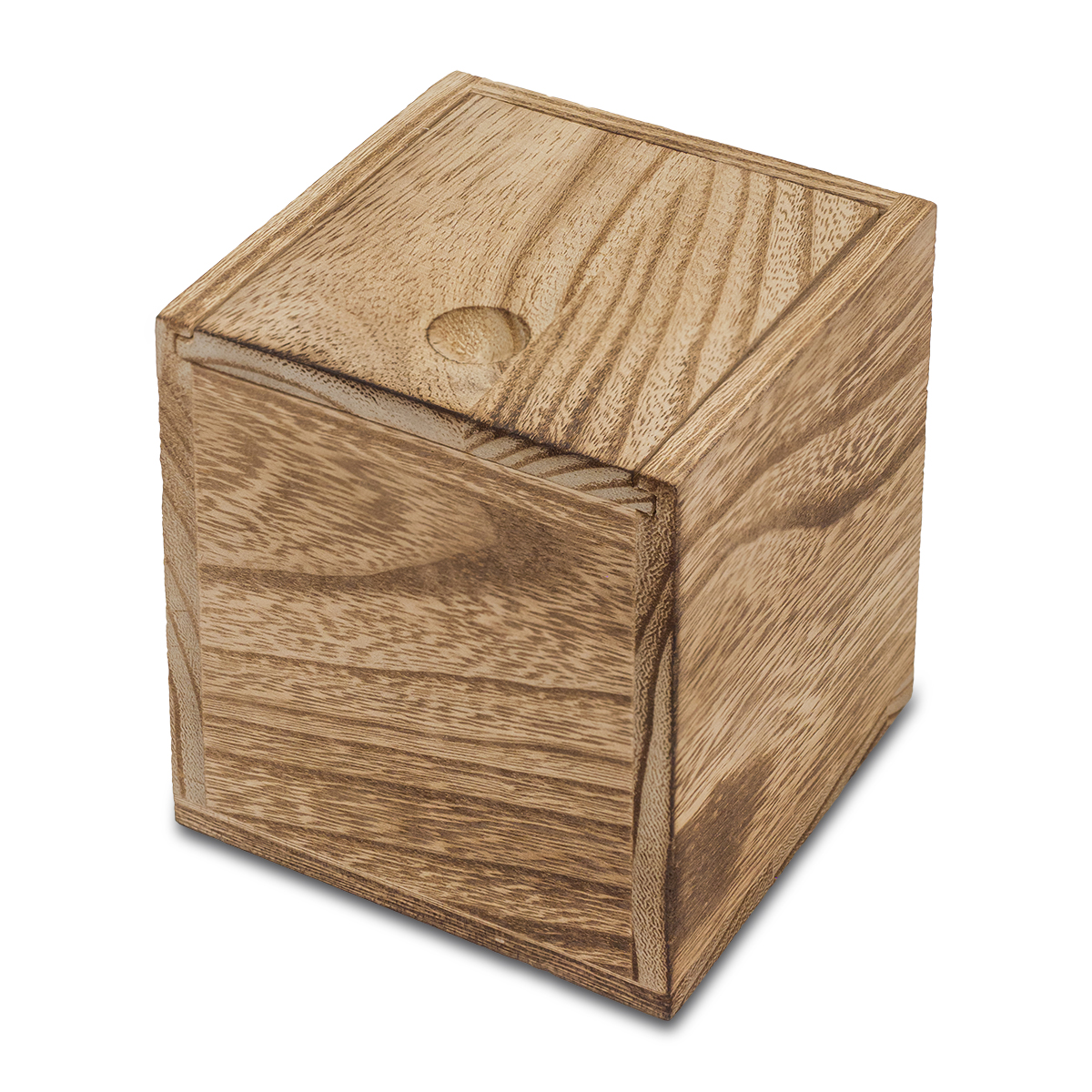 R17417.10 - Silia candle in a wooden box, brown 