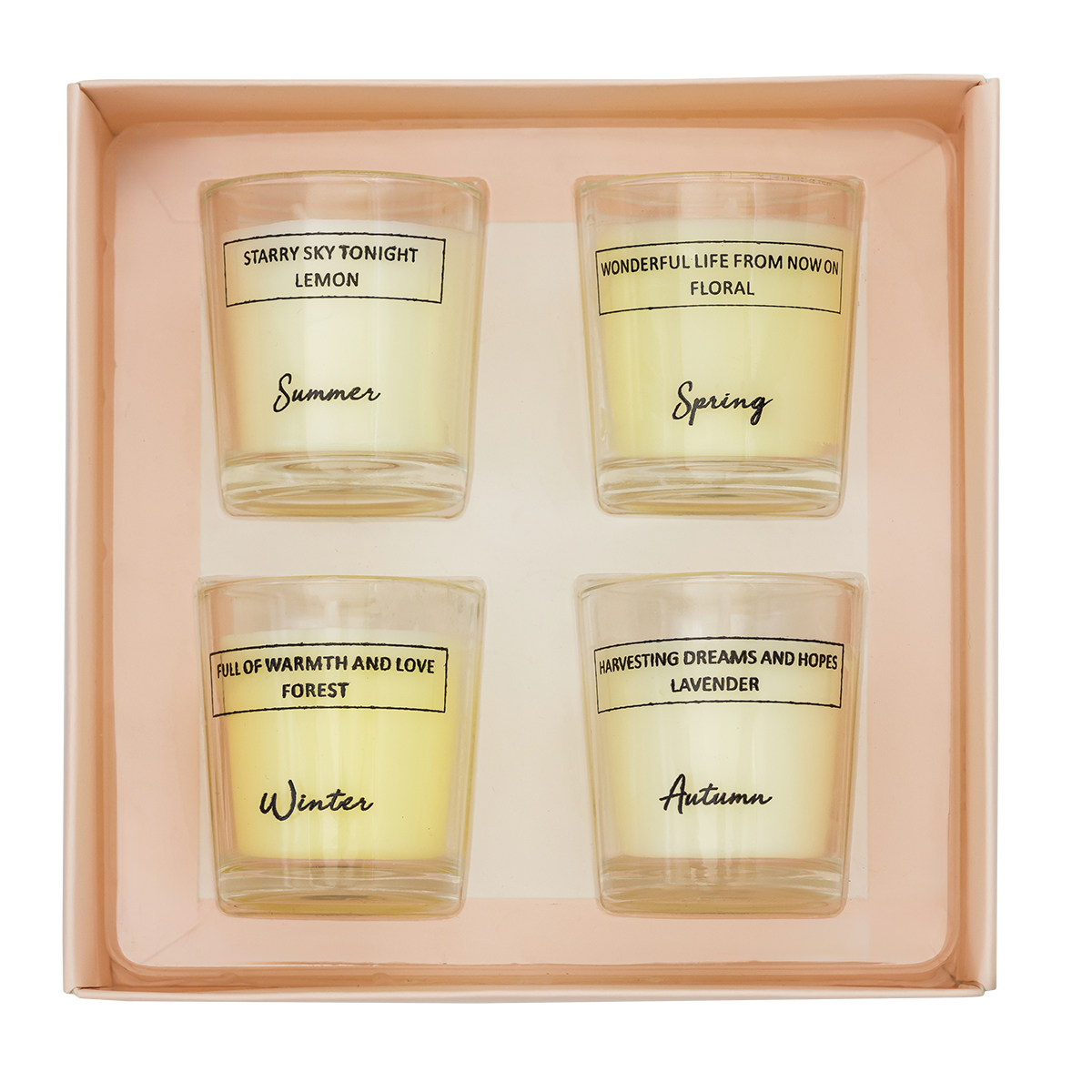 R17418.99.A - Seasons set of 4 scented candles, mix 