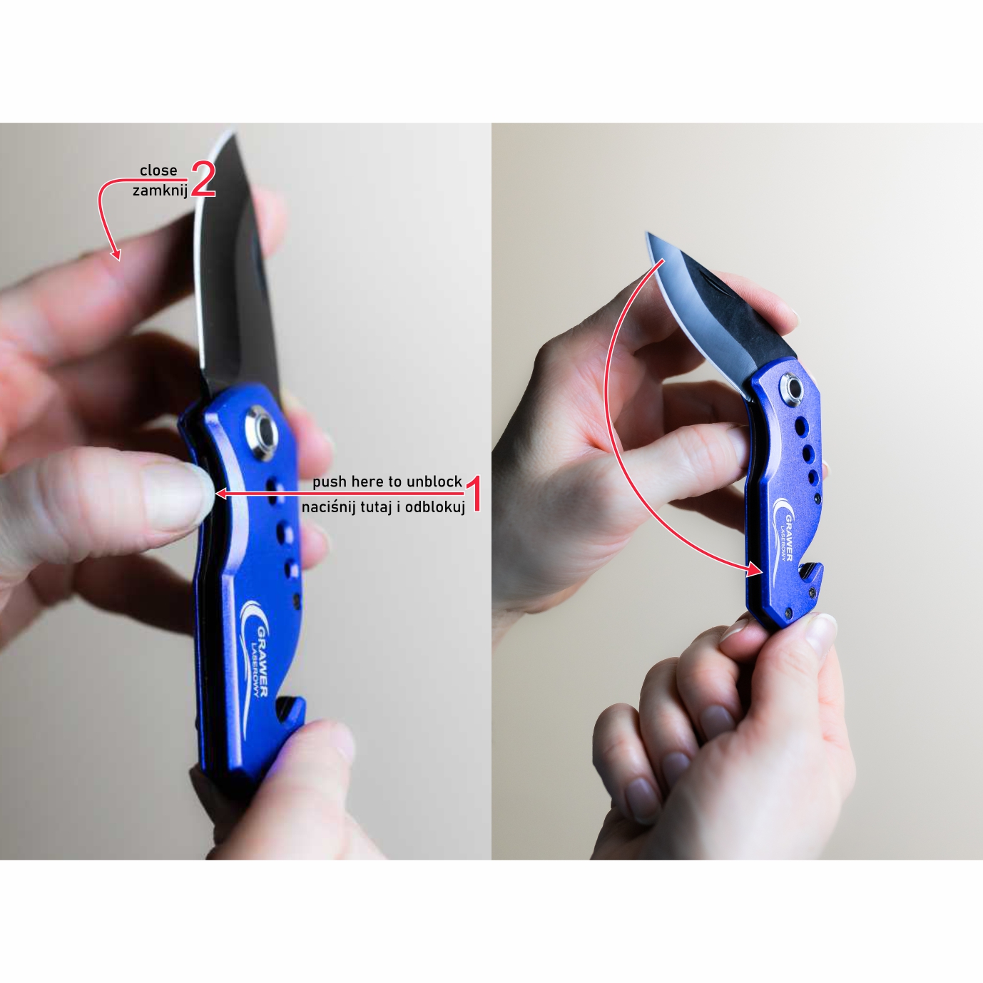 R17555.04 - Intact foldable knife, blue 