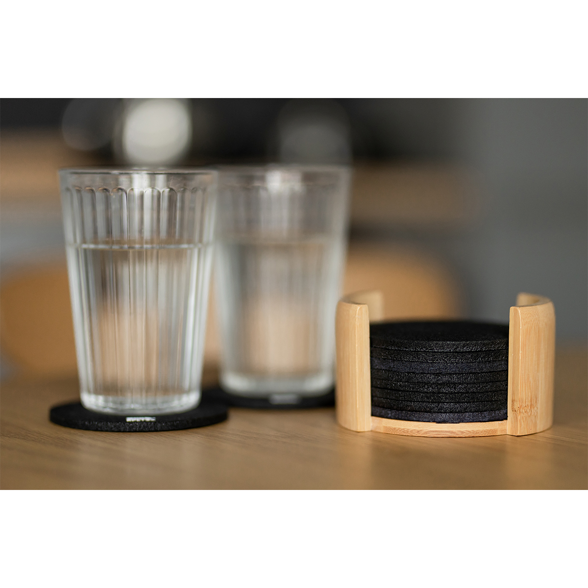 R17685.02 - Mazzo RPET felt coaster set, black 