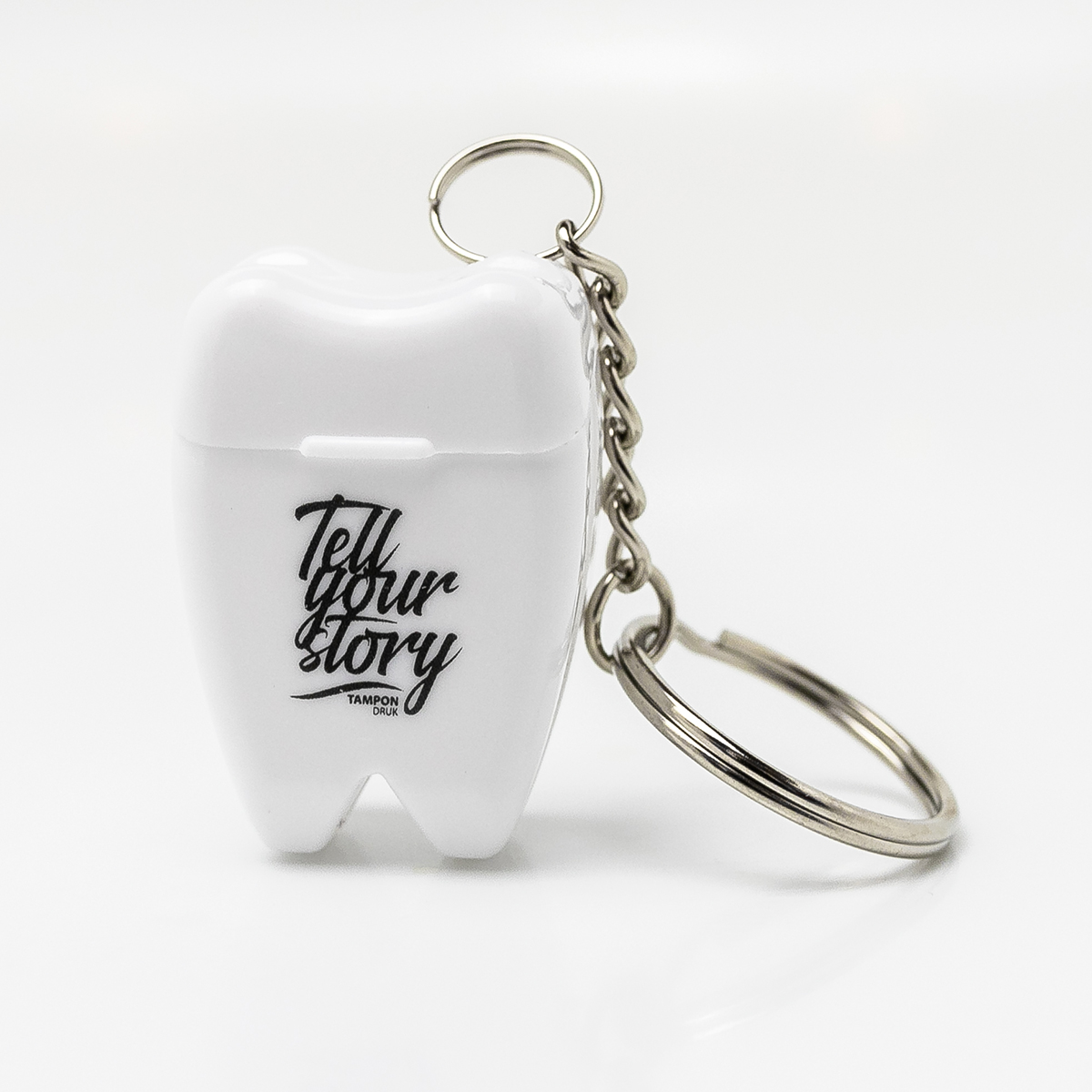 R17731.06 - Toothy keychain with dental floss, white 