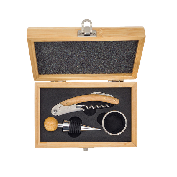 R22522.13 - Sommelier Bamboo wine box set, beige 