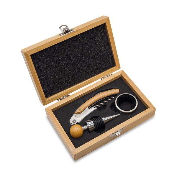 R22522.13 - Sommelier Bamboo wine box set, beige