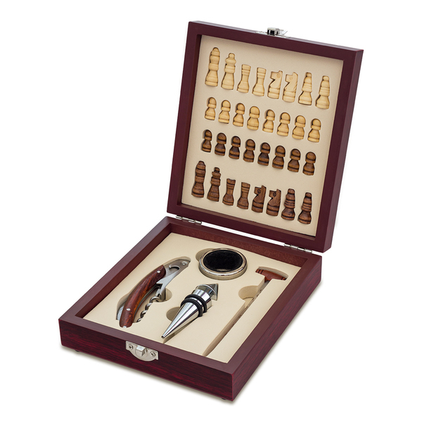 R22552.A.IIQ - Sublime chess and wine set, brown 
