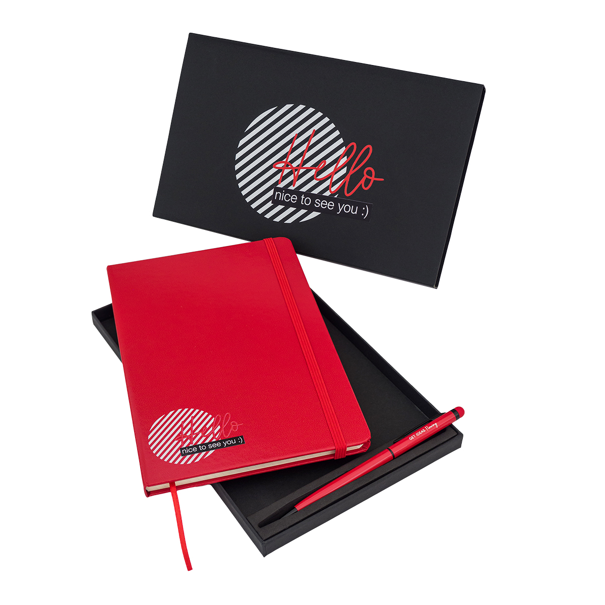 R64214.08 - Abrantes notepad & pen set, red 