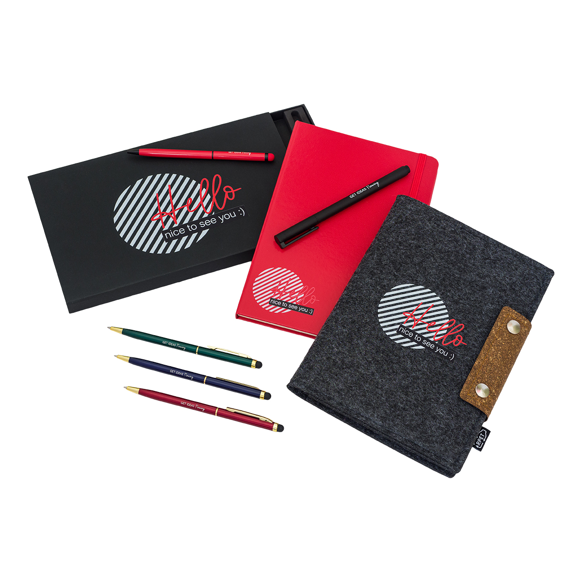 R64214.08 - Abrantes notepad & pen set, red 
