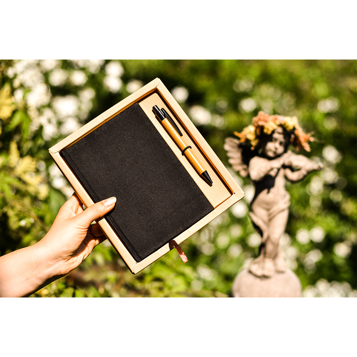 R64238.02 - Porto notepad with ballpen set, black 