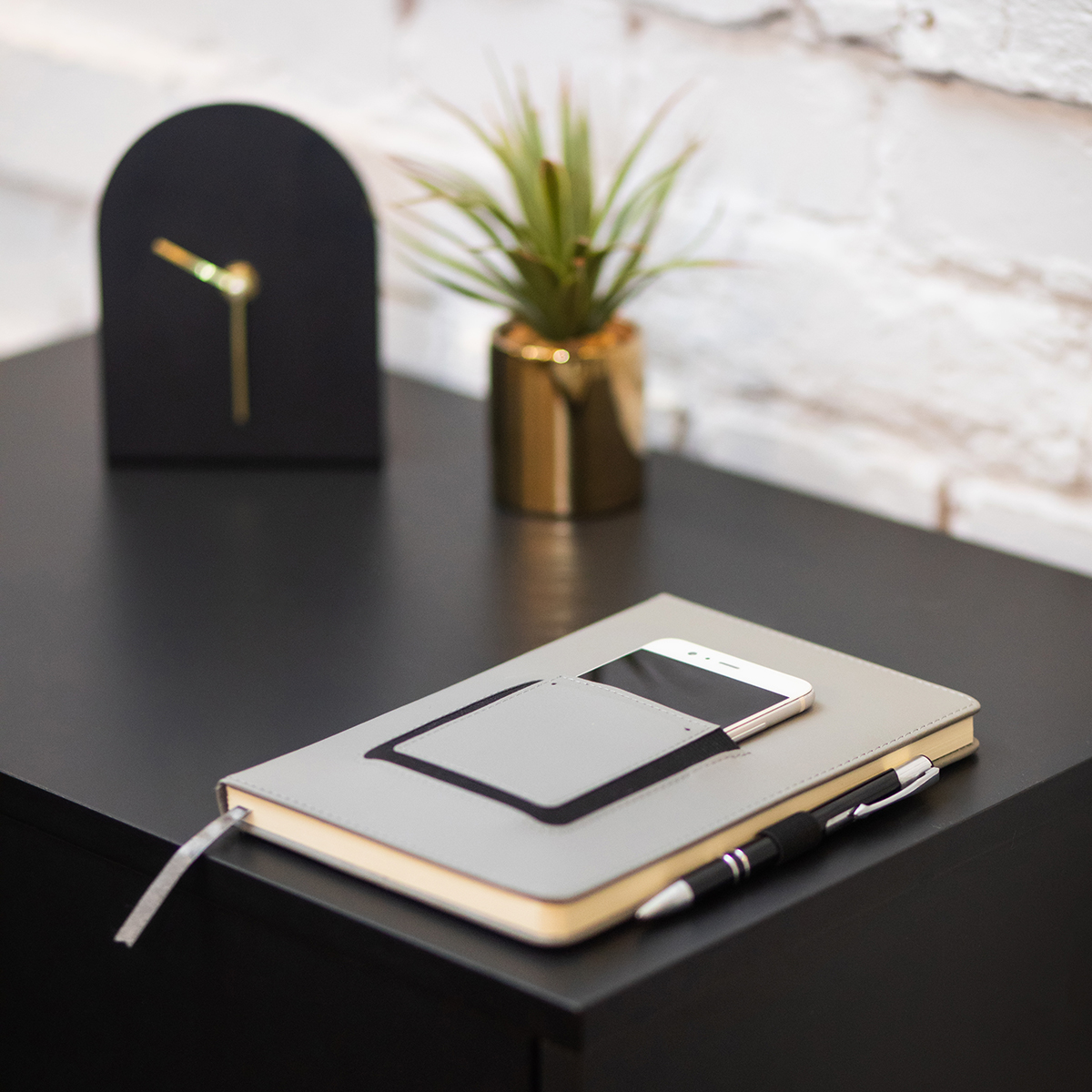 R64248.21 - Eibar notepad with phone pocket, grey 