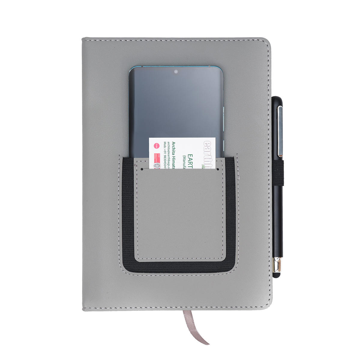 R64248.21 - Eibar notepad with phone pocket, grey 