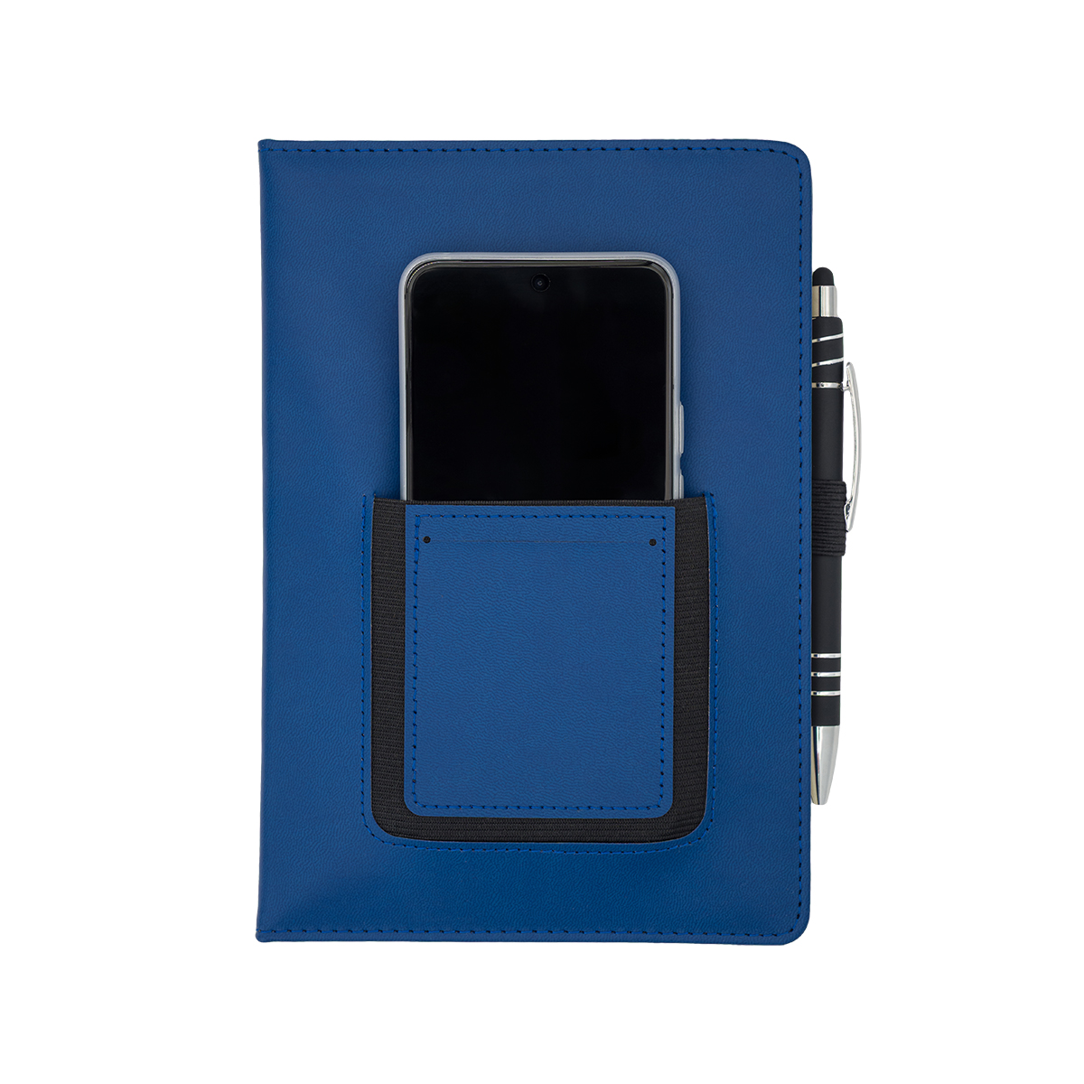 R64248.42 - Eibar notepad with phone pocket, dark blue 