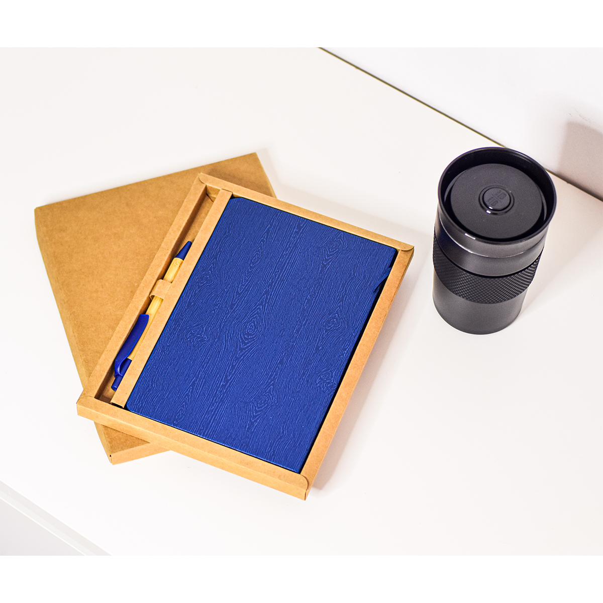 R64258.42 - Forest pen and notebook gift set, dark blue 