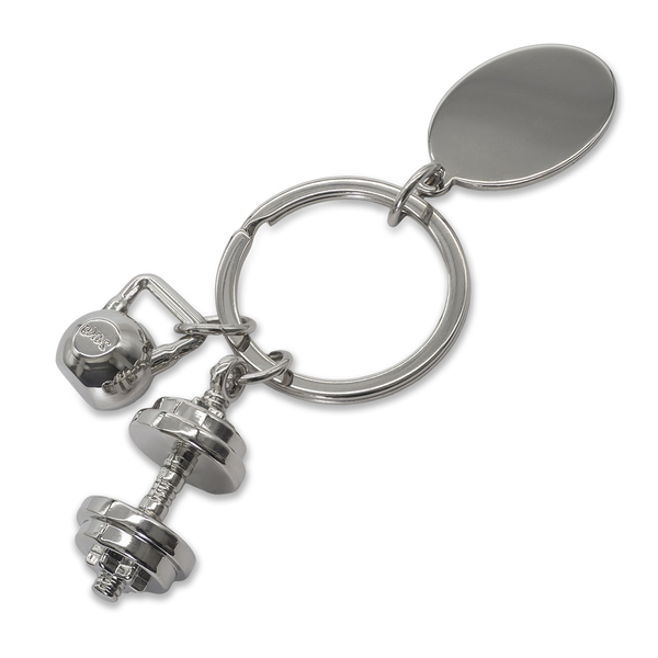 R73132.01 - GymKey keychain with a sports motif, silver