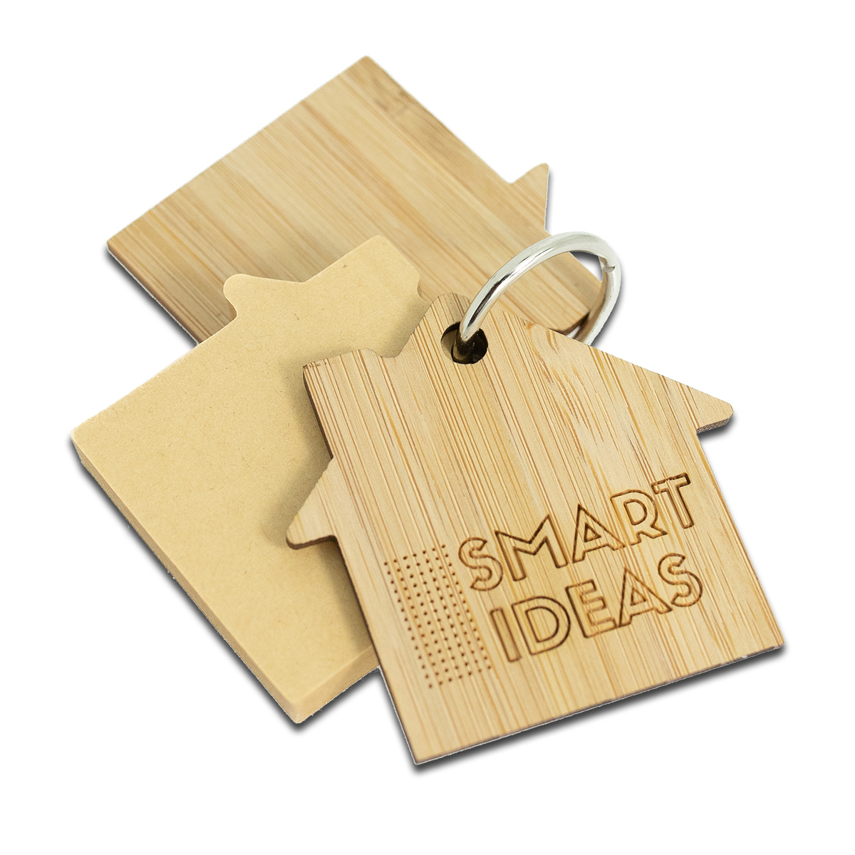 R73141.13 - Homeland bamboo keychain with memo cards, beige 