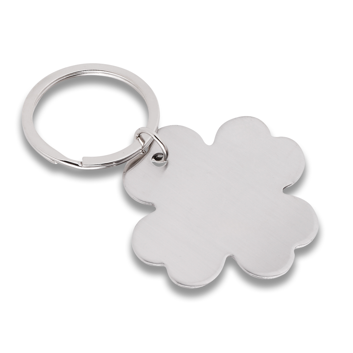 R73191 - 4-leaf clover keyring, silver 